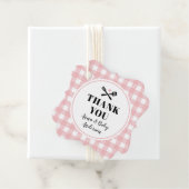 バラピンクギンガムプレイドベビーQシャワーサンキュー フェイバータグ (インサイチュ)