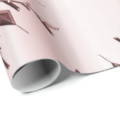 バラピンククリスマススノーフレーク ラッピングペーパー (ロールコーナー)