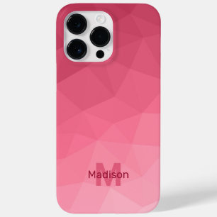 バラピンクグラデーション幾何学メッシュモノグラム Case-Mate iPhone 14 PRO MAXケース
