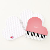 バラピンクグランドピアノ音楽キーボーパーソナライズされたド ノートブック (内部)