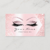 バラピンクグリッターメイクアップアーティストアイラッシュブローVIP 名刺 (正面)