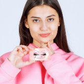 バラピンクグリッターメイクアップアーティストアイラッシュブローVIP 名刺