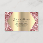 バラピンクグリッターメイクアップアーティストラッズアポイントメント 名刺 (裏面)