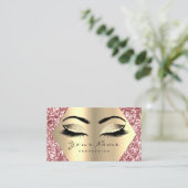 バラピンクグリッターメイクアップアーティストラッズアポイントメント 名刺 (スタンド正面)