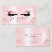 バラピンクグリッターメイクアップアーティストラッズパステル 名刺 (正面/裏面)