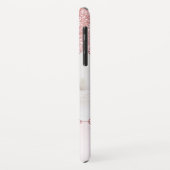 バラピンクグリッターライン石名写真 Case-Mate iPhoneケース (裏面/左)