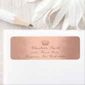 バラピンクグリッターRSVPクラウンプリンセスブライダル赤面 ラベル (インサイチュ)