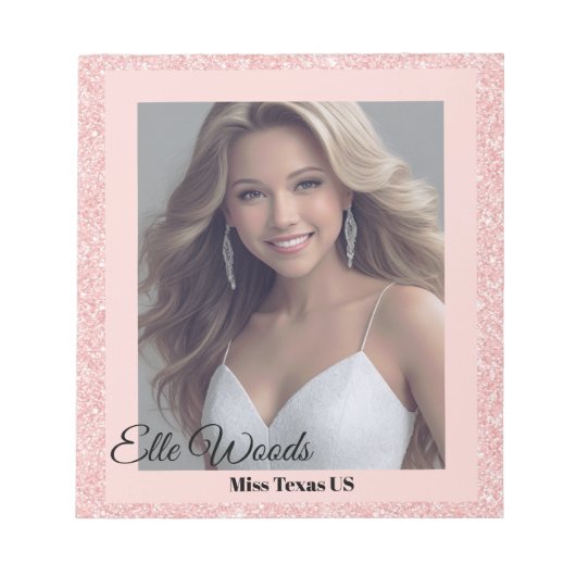 バラピンクグリッツオートグラフパッド ノートパッド (正面)