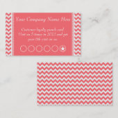 バラピンクシェブロン割引プロモーションパンチカード ロイヤリティカード (正面/裏面)