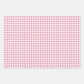 バラピンクシンプルプレイド ラッピングペーパーシート (正面3)