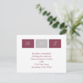 バラピンクスクウェアRSVPカード インビテーションポストカード (スタンド正面)