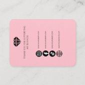 バラピンクスリーイヤリングディスプレイカード 名刺 (裏面)