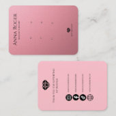 バラピンクスリーイヤリングディスプレイカード 名刺 (正面/裏面)