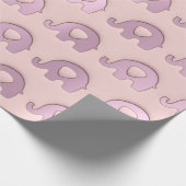 バラピンクゾウ赤ちゃんシャワープリンセス少年 ラッピングペーパー (角)