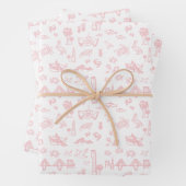 バラピンクチャールストントイレラッピング紙 ラッピングペーパーシート (インサイチュ)