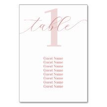 バラピンクテーブル結婚番号の座席表