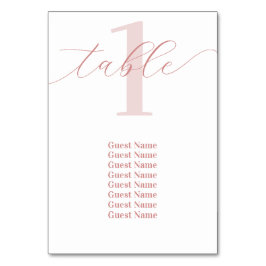 バラピンクテーブル結婚番号の座席表 テーブルナンバー