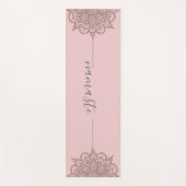 バラピンクナマステスクリプトマンダラ ヨガマット (正面)