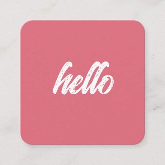 バラピンクハローシックはっきりした文字 スクエア名刺 (正面)