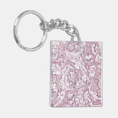 バラピンクバロック華美の葉 キーホルダー (正面左)