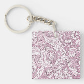 バラピンクバロック華美の葉 キーホルダー (正面)