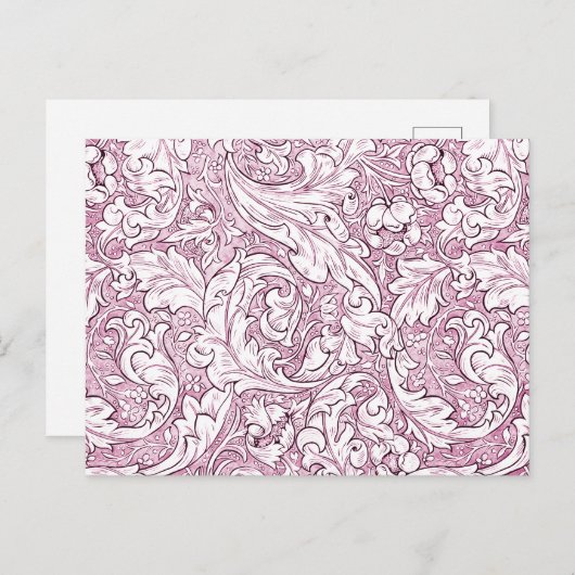 バラピンクバロック華美の葉 ポストカード (正面/裏面)