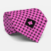 バラピンクパグパターン ネクタイ (ロール)