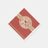 バラピンクパターン、フローラアクセント スタンダードカクテルナプキン (角)