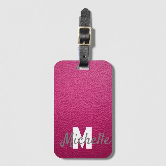 バラピンクパーソナライズされたの名前 ラゲッジタグ (正面縦)