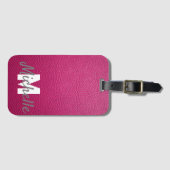 バラピンクパーソナライズされたの名前 ラゲッジタグ (正面横)