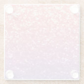 バラピンクパープルラベンダーフェイクスパークルグリッター ガラスコースター (裏面)