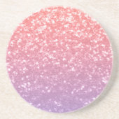 バラピンクパープルラベンダーフェイクスパークルグリッター コースター (正面)
