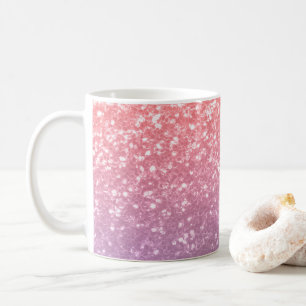 バラピンクパープルラベンダーフェイクスパークルグリッター コーヒーマグカップ