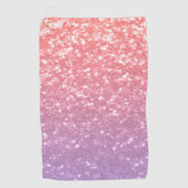 バラピンクパープルラベンダーフェイクスパークルグリッター ゴルフタオル (正面)
