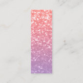 バラピンクパープルラベンダーフェイクスパークルグリッター スキニー名刺 (裏面)