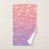 バラピンクパープルラベンダーフェイクスパークルグリッター バスタオルセット (ハンドタオル)