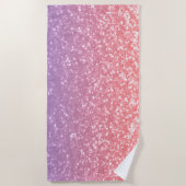 バラピンクパープルラベンダーフェイクスパークルグリッター ビーチタオル (正面)