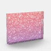 バラピンクパープルラベンダーフェイクスパークルグリッター フォトブロック (左)