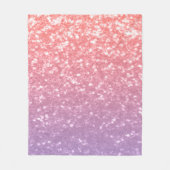 バラピンクパープルラベンダーフェイクスパークルグリッター フリースブランケット (正面)