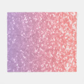 バラピンクパープルラベンダーフェイクスパークルグリッター フリースブランケット (正面(横))