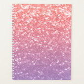 バラピンクパープルラベンダーフェイクスパークルグリッター プランナー手帳 (正面)