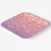 バラピンクパープルラベンダーフェイクスパークルグリッター ペーパープレート (傾斜あり)