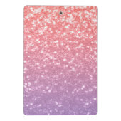 バラピンクパープルラベンダーフェイクスパークルグリッター ミニクリップボード (裏面)