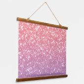 バラピンクパープルラベンダーフェイクスパークルグリッター 吊り下げ型タペストリー (傾斜あり)