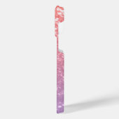 バラピンクパープルラベンダーフェイクスパークルグリッター iPhoneケース (左側面)