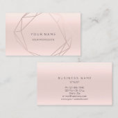 バラピンクパールDiamondフレームVipジオメトリ 名刺 (正面/裏面)