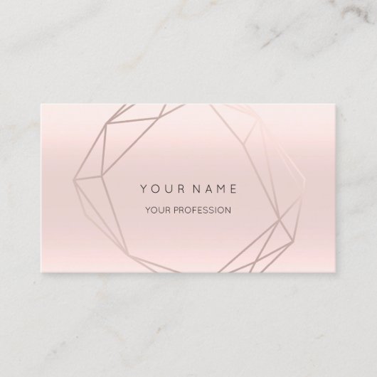 バラピンクパールDiamondフレームVipジオメトリ 名刺 (正面)