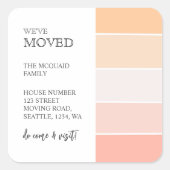 バラピンクピーチの移動告知 スクエアシール (正面)