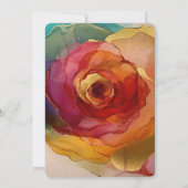 バラピンクピーチイエローフローラ誕生日 招待状 (裏面)