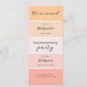 バラピンクピーチハウスウォーミングパーティー招待状 招待状 (正面/裏面)